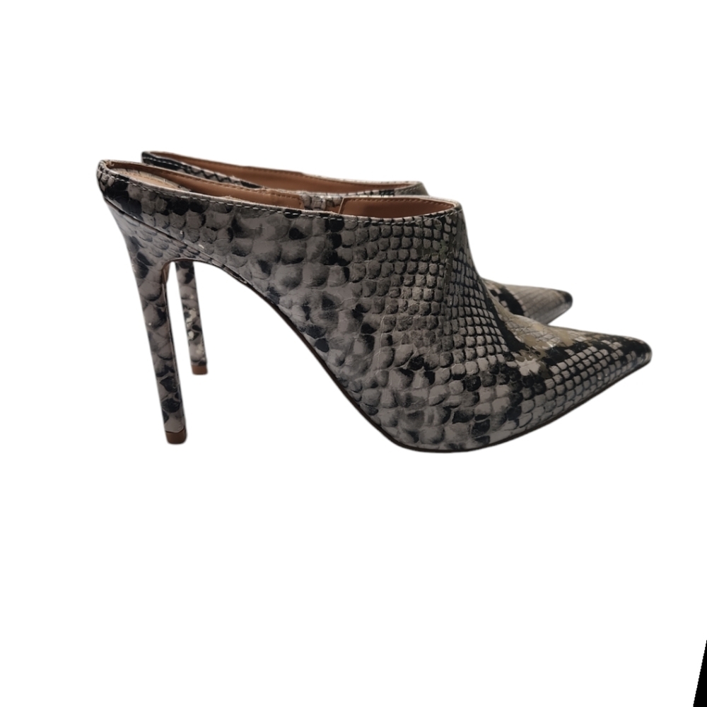 Express Snakeskin Print Pointed Toe Mules Size 8 - image 1